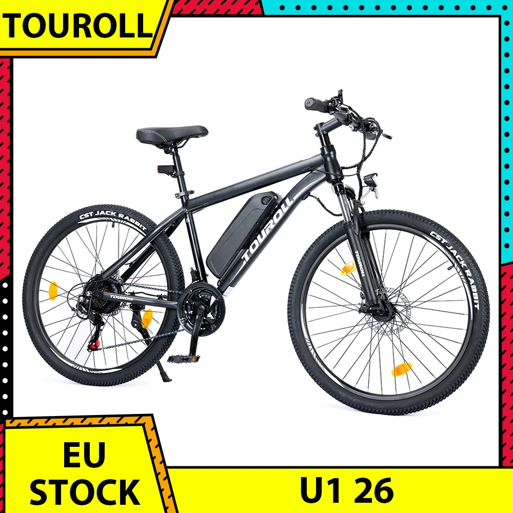 Touroll U1 MTB Electric Bike with 250W Motor 26-inch Off-Road Tire 36V 13Ah Battery Max 65km Range Disc Brake IPX4 Waterproof