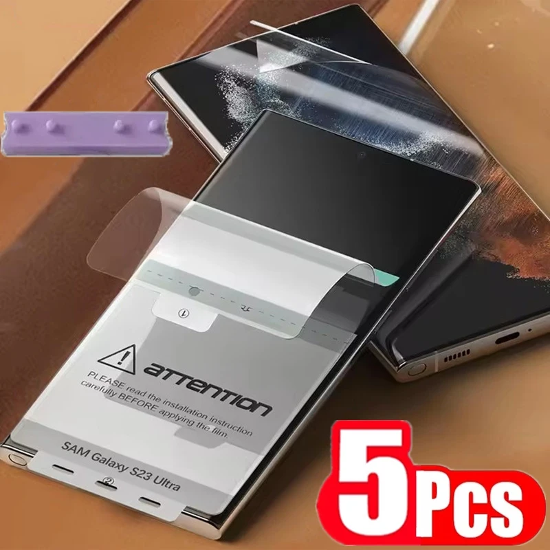 

5Pcs Full Cover TPU Hydrogel Film Screen Protector for Samsung Galaxy S25 S24 S23 S22 S21 S20 Note 20 Ultra S25 Plus S24 S23 FE