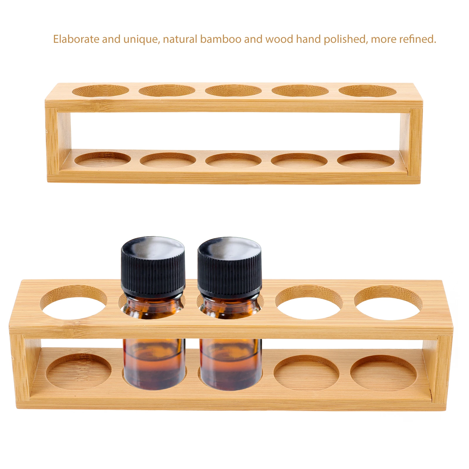 

Natural Wood Essential Oil Shelf Stand Storage Container Organizer Bottle Holder Durable Display Rack For Aromatherapy Home Gift