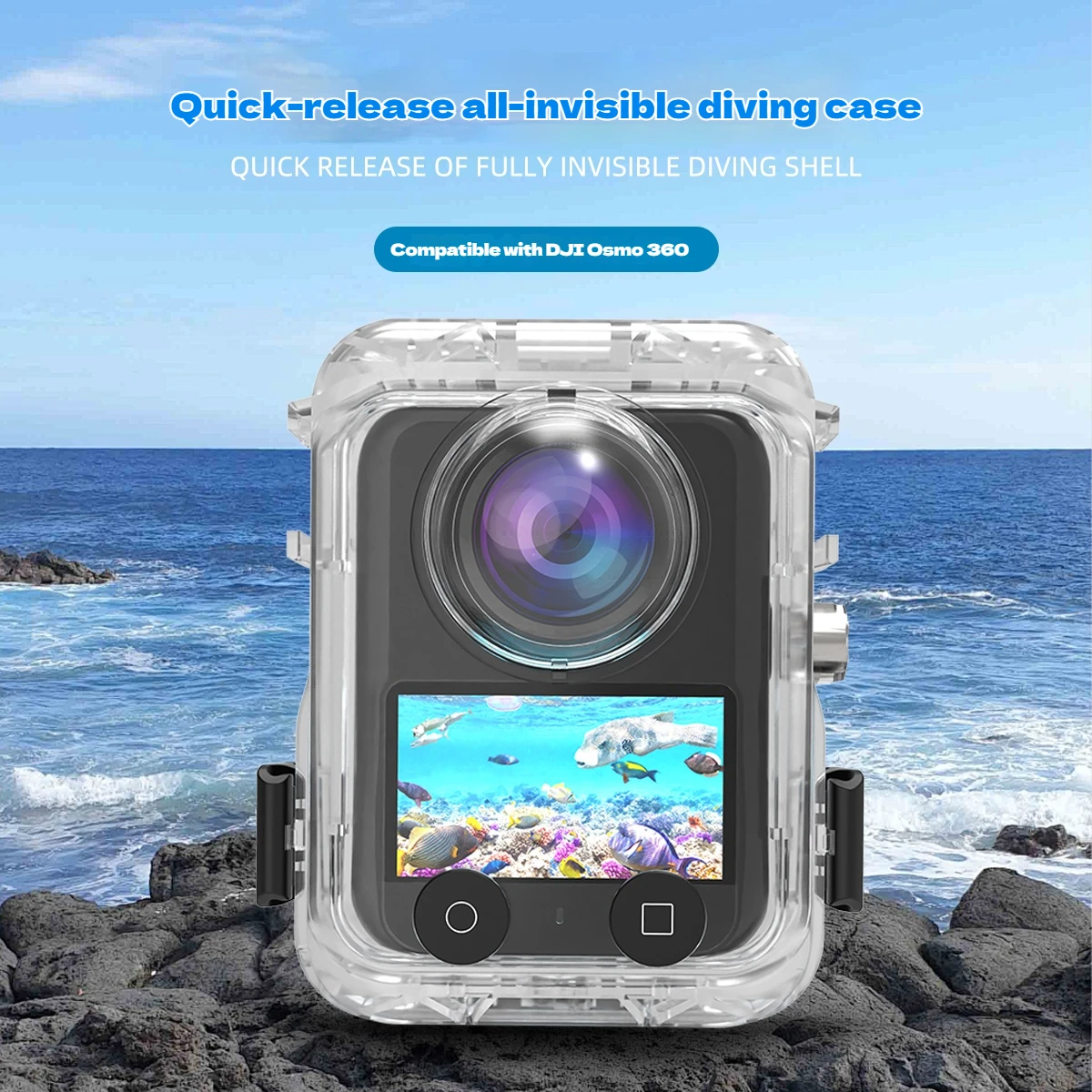 For DJI Osmo 360 Stealth Diving Case Multi-functional Quick-release Magnetic Interface Panoramic Action Camera Waterproof Case