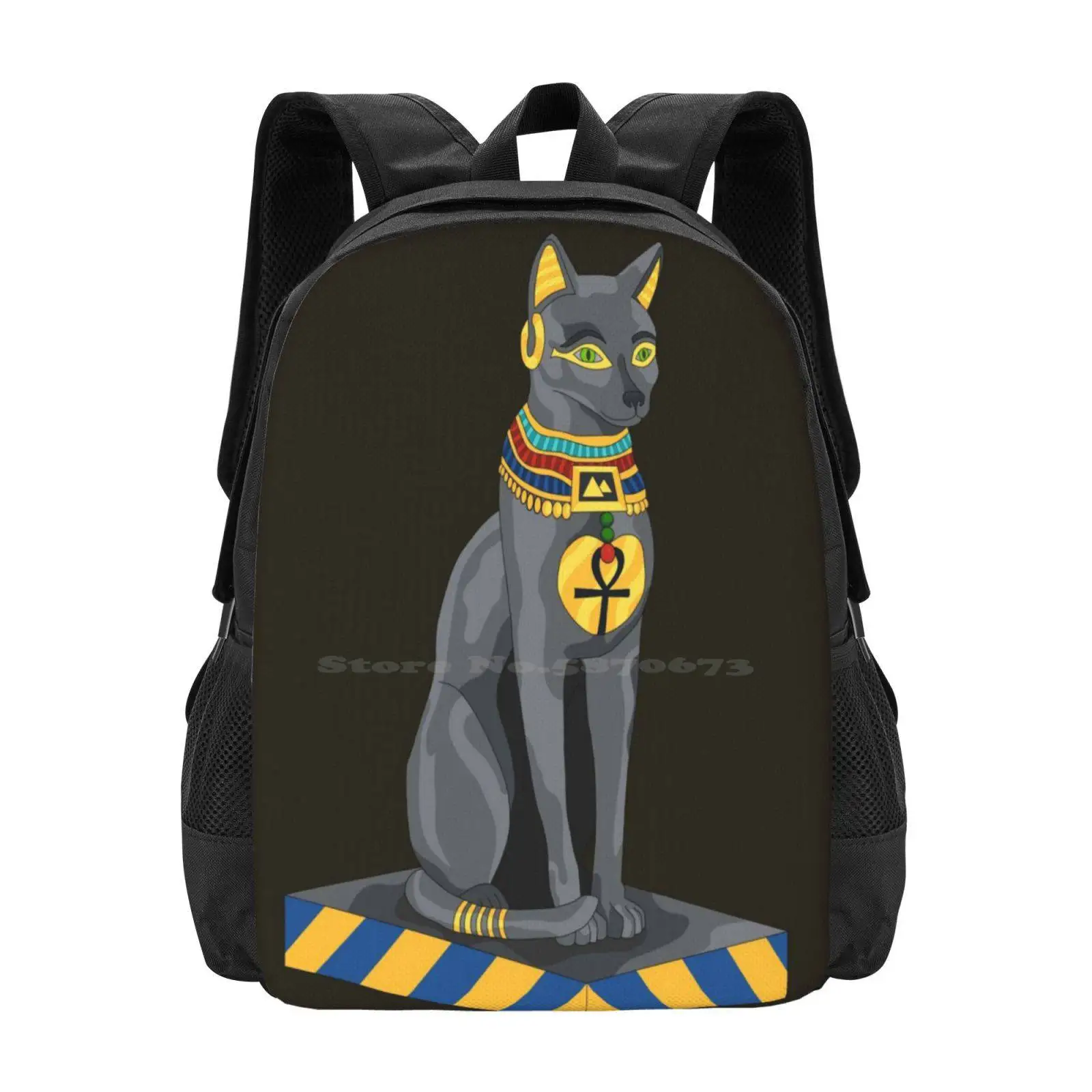 Bastet Statue Hot Sale Schoolbag Backpack Fashion Bags Bastet Egyptian Myth Goddess Eye Of Ra Cat Animal Protector