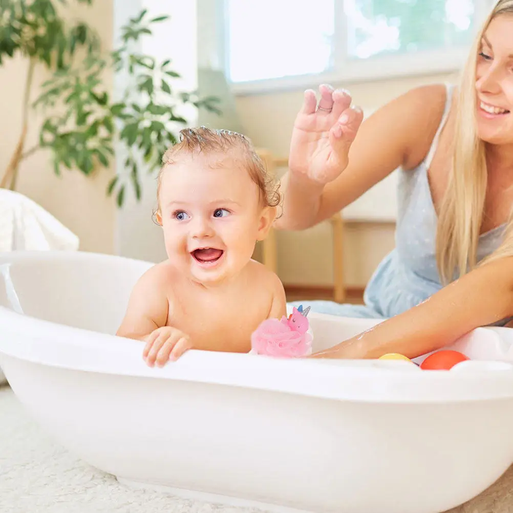 

3Pcs Bathing Balls Adorable Mesh Shower Loofah Safe Exfoliating Body Scrubbers for Family Bathroom Use Hanging Portable Shower