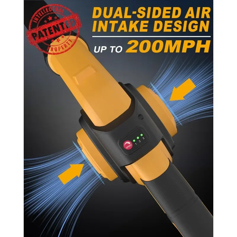ضمان الأصالة. منفاخ أوراق الشجر الصغير اللاسلكي 200 ميلا في الساعة منفاخ أوراق كهربائي صغير محمول 21 فولت مع بطارية وشاحن، خفيف #3