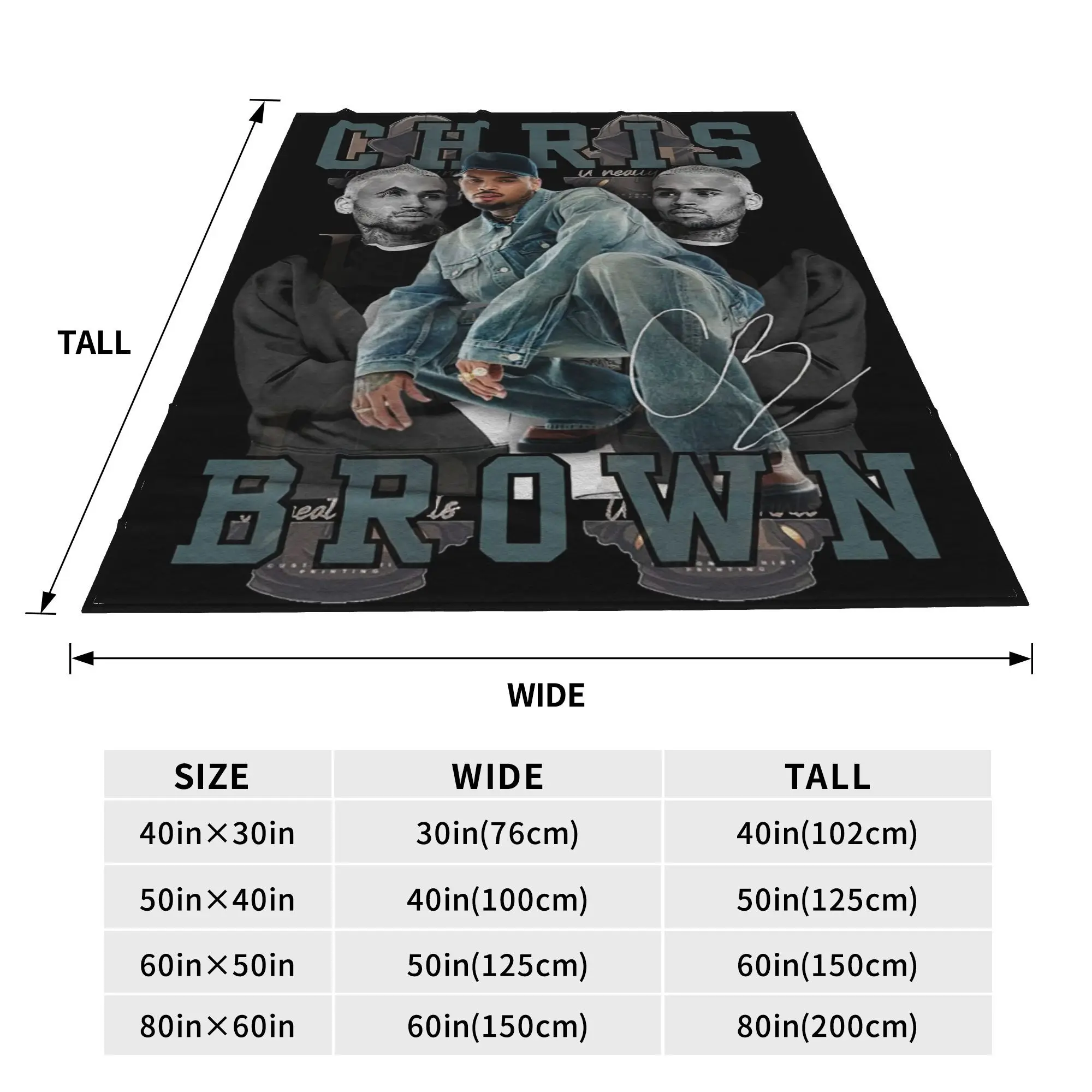Chris Brown Homage 90s Hip Hop Rapper Blankets Multi-function Fleece Sofa Throw Blanket for Home Bedroom Throws Bedspread Quilt