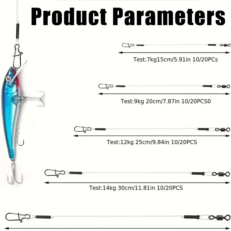 100% 플루오로카본 낚싯줄 - 회전 및 퀵 잠금 기능이 있는 7-36kg 내구성 라인, 모든 수중 낚시를 위한 마모 방지