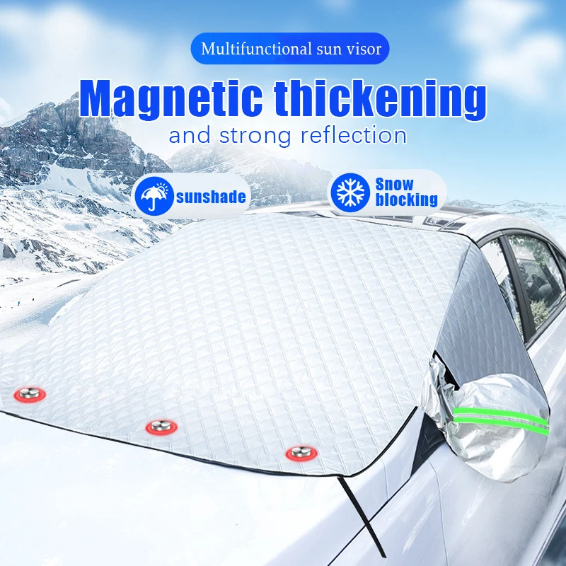 Car Front Windscreen Cover Window Shield Sunshade Waterproof Thickened Anti-Snow With Magnet Vehicle Protection Supplies