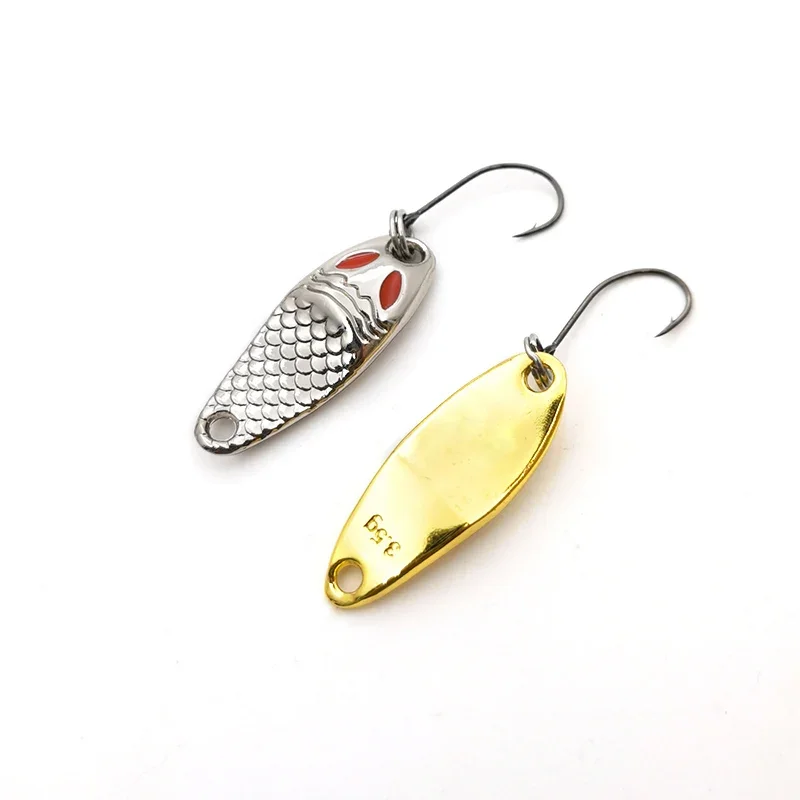 NEW Mini fishing Lure 1g2g3.5g spoon metal lures Spinnerbait Minnow small fish Single Hook jig Stream Trout baits pesca hot