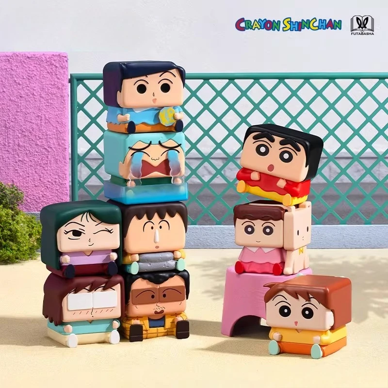 

Crayon Shinchan POP CUBE-1-2-3 Series Figure Blind Box Anime Peripherals Doll Cute Desktop Ornament Mystery Bag Funny Toy Gift