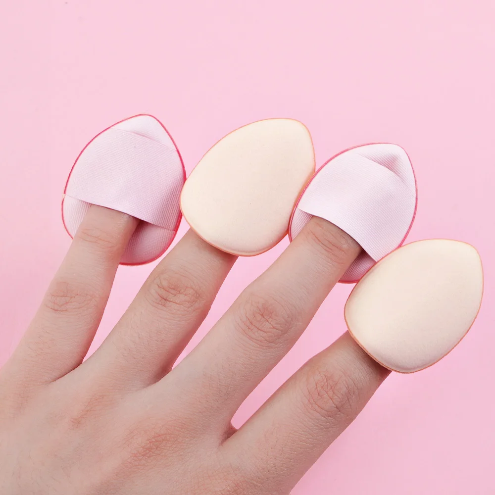 7pcs mini finger powder puff with storage box, a makeup tool for concealer and liquid foundation