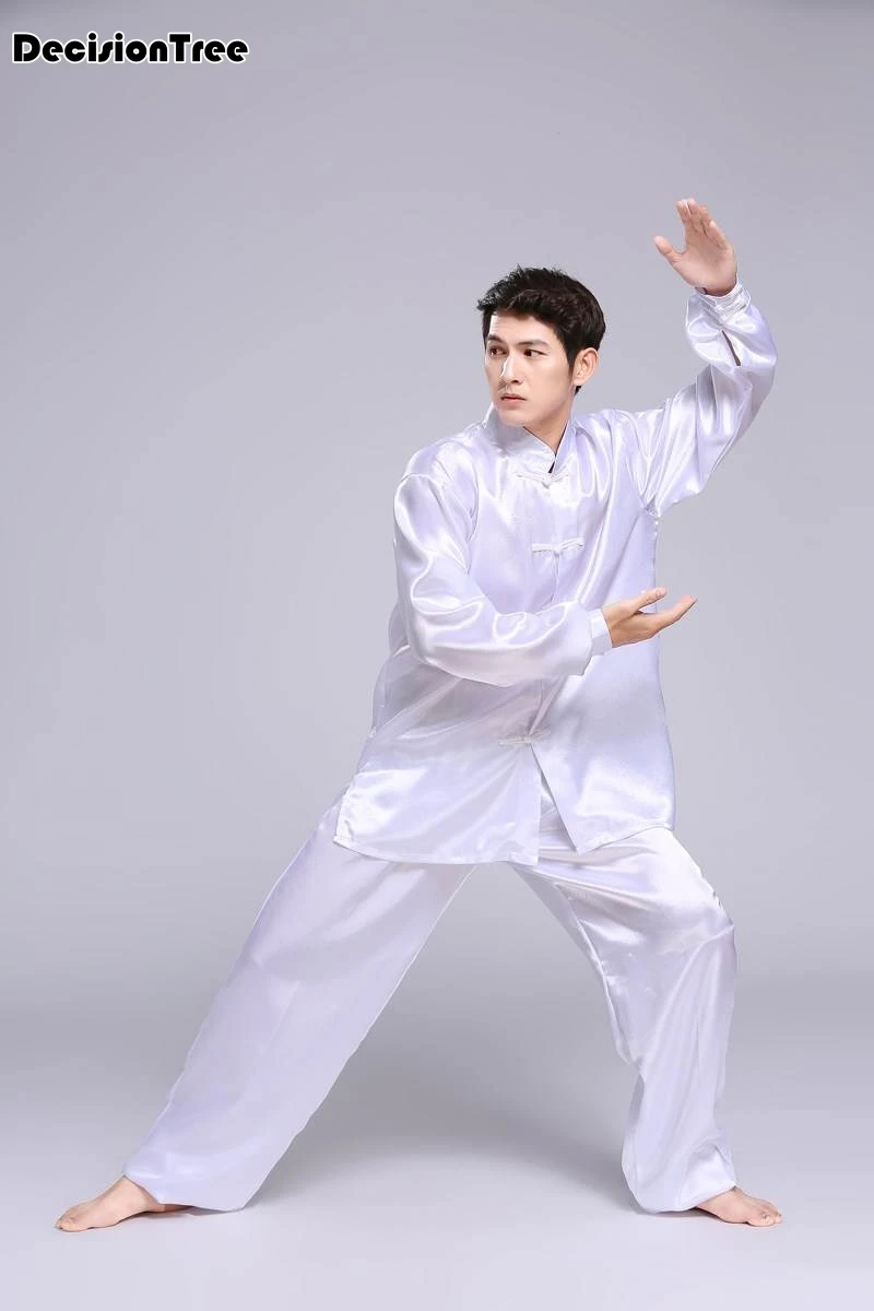 2025 men tai chi wushu shaolin clothing kung fu uniform wing chun uniform embroidered dragon demo outfit men martial arts suit