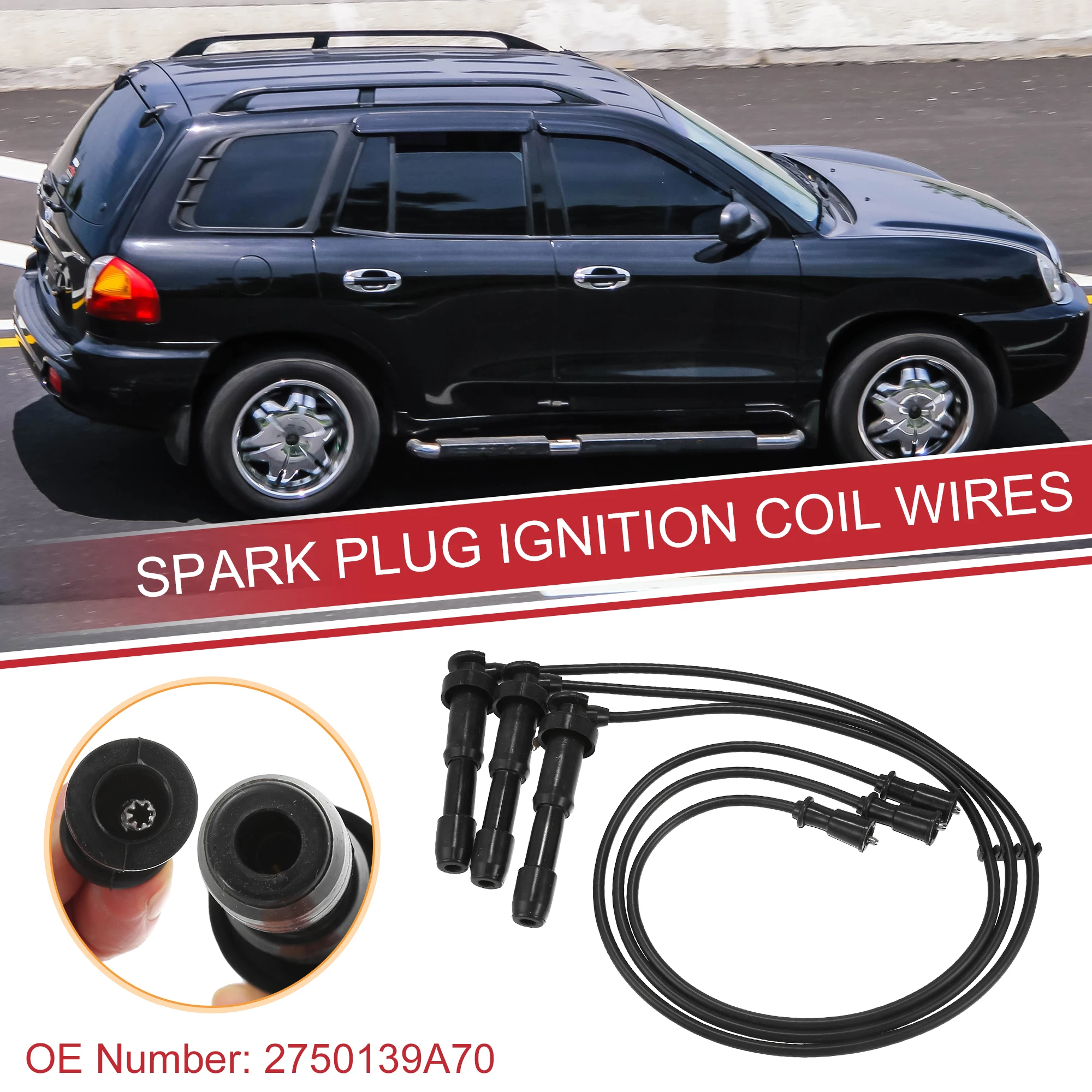 

UXCELL автомобильные катушки свечей зажигания, жгут проводов катушки зажигания, подходит для Hyundai Santa Fe XG350 Amanti No 2750139A70 — упаковка из 3 шт.