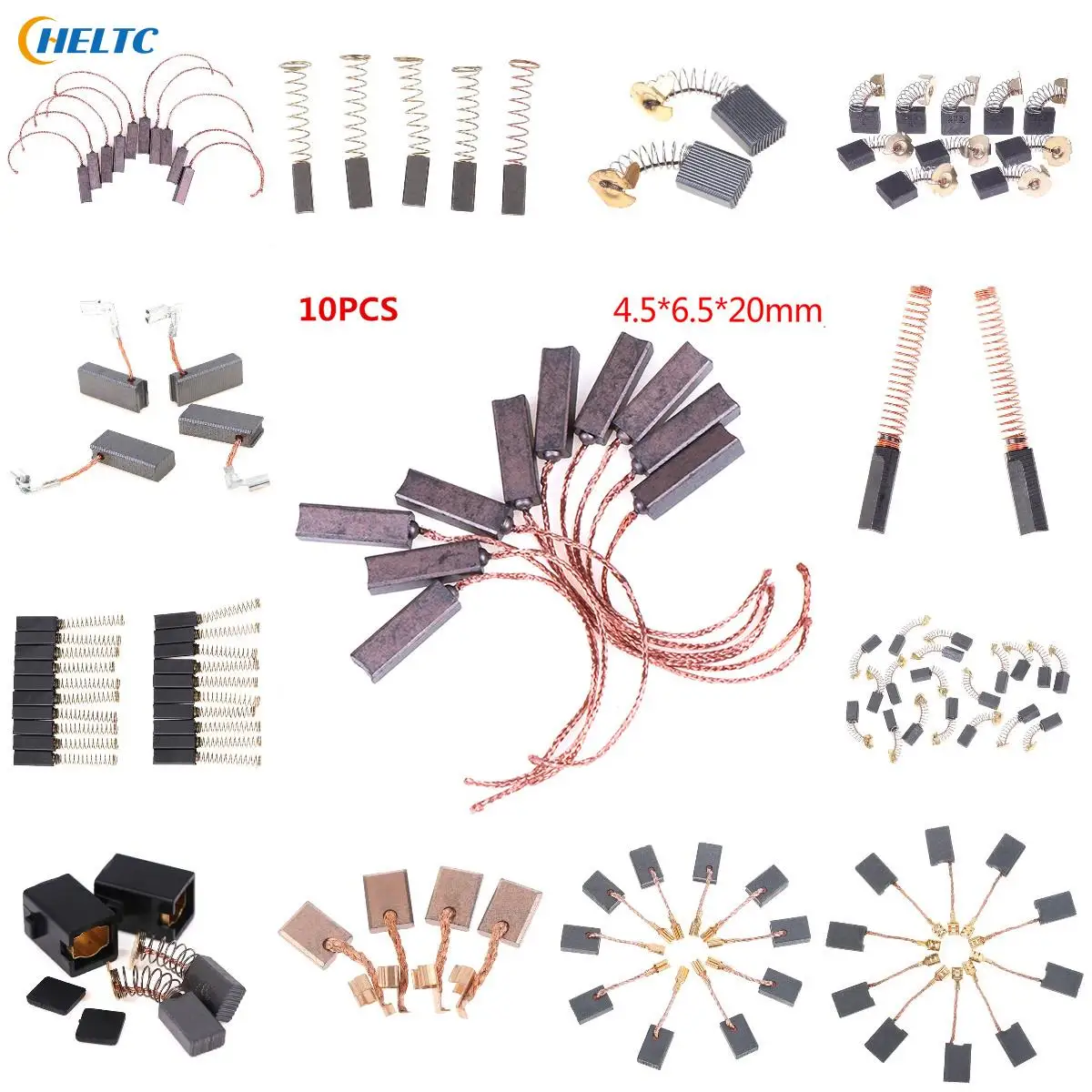 20/10/4/5/1Pcs Graphite Copper Motor Carbon Brushes Set Tight Copper Wire for Electric Hammer/Drill Angle Grindern Tool