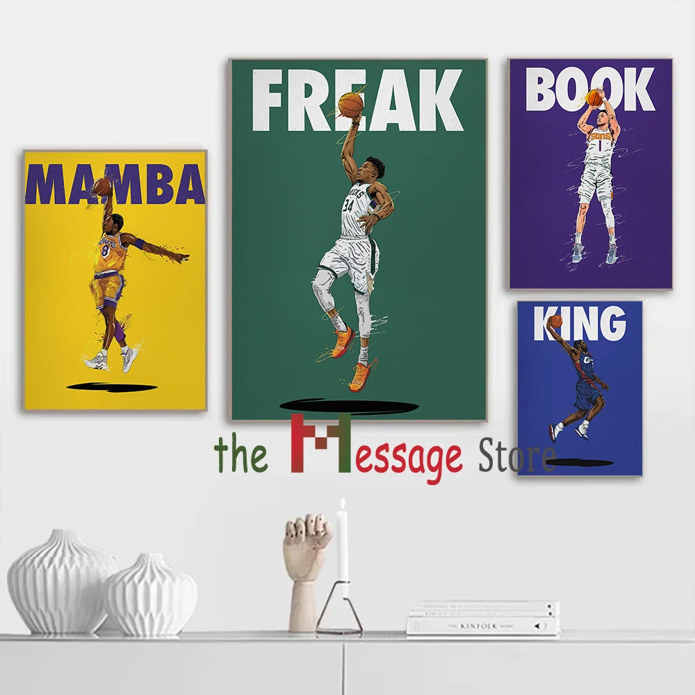 Basketball Sports Game Against Decor Sport Star Art Print JA LUKA FREAK Players Decor Basketball Lovers Gift Canvas Painting Art