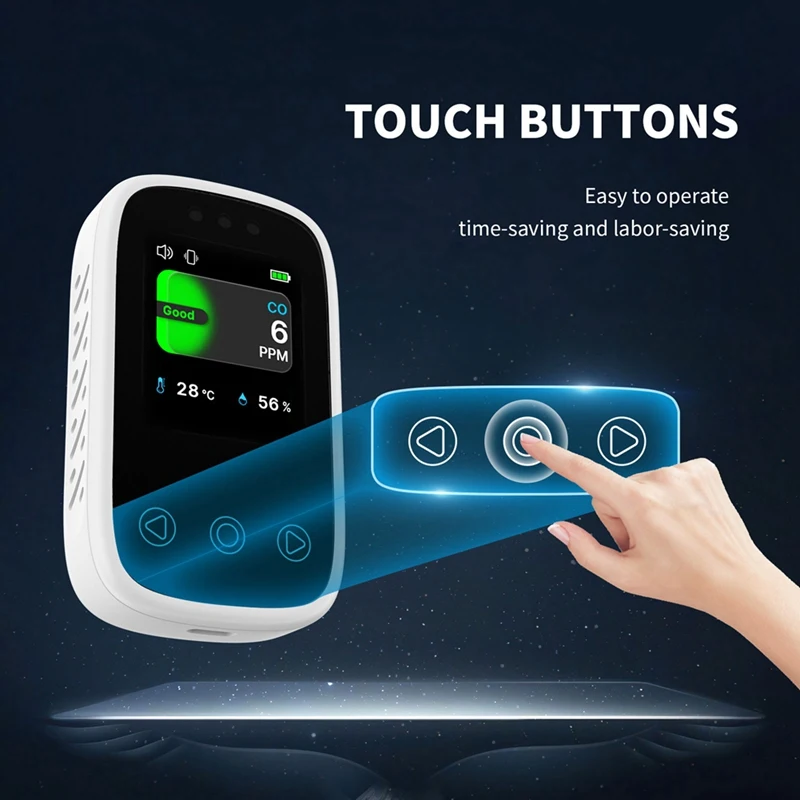 HOT SALE Travel Carbon Monoxide Detector Rechargeable CO Alarm Portable Mini Camping Tent Alarm With Color HD Screen