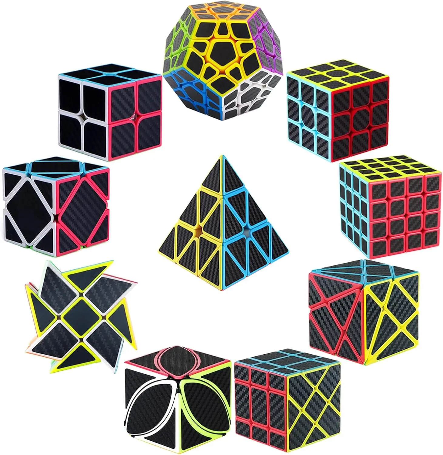 

Набор из 10 скоростных кубиков: от 2x2 до кубиков Windmill, наклейки из углеродного волокна, развивающие игрушки для всех возрастов