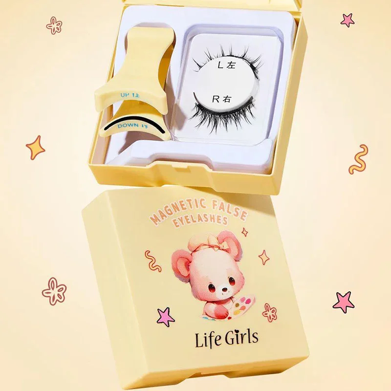 Ciglia magnetiche calde Set 1 paio riutilizzabili Nessuna colla necessaria Ciglia finte con pinzette magnetiche Strumento per trucco ciglia finte ricci