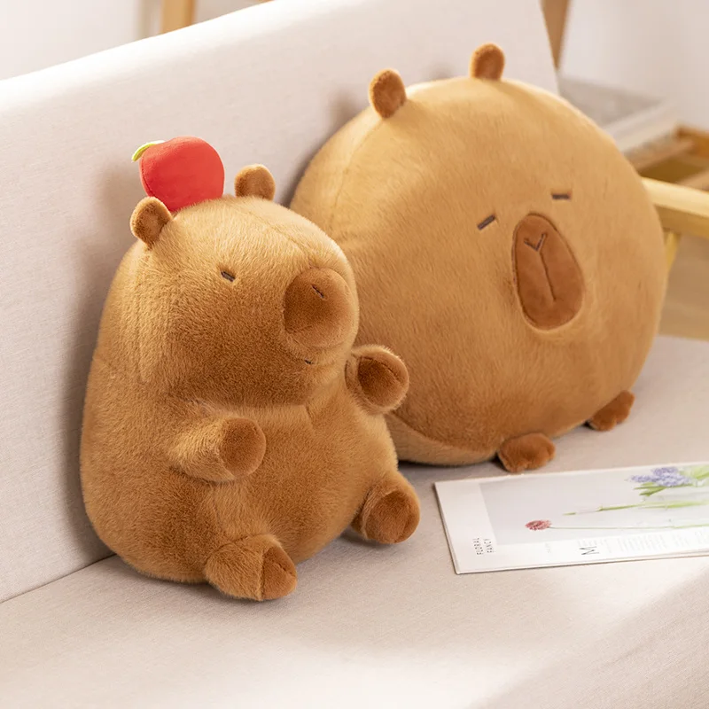 Kawaii Capybara Pluche Pop Kussen Hanger Schildpad Schelp Aardbei Appel Schattige Capibara Decoratie Huis Cadeau Voor Kinderen