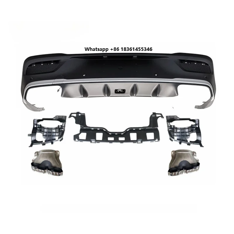 

Car Accessories Factory Direct Plastic Rear Diffuser With Sport Exhaust Tips In Gloss Black/Carbon Lo Hot Selling