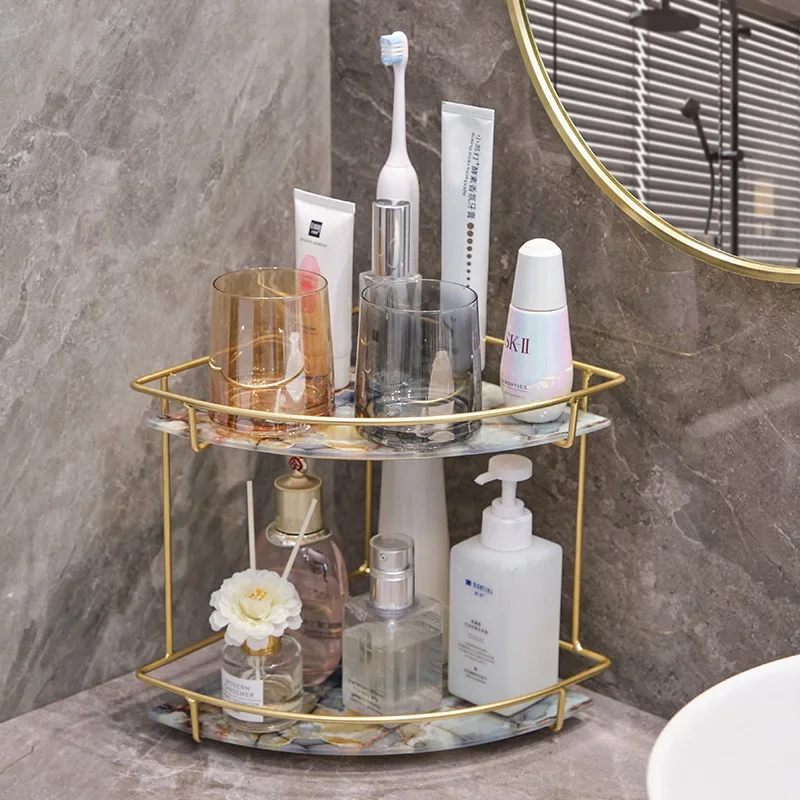 Triangular shelf for bathroom, skincare storage rack, wall hanging shelf for toiletries