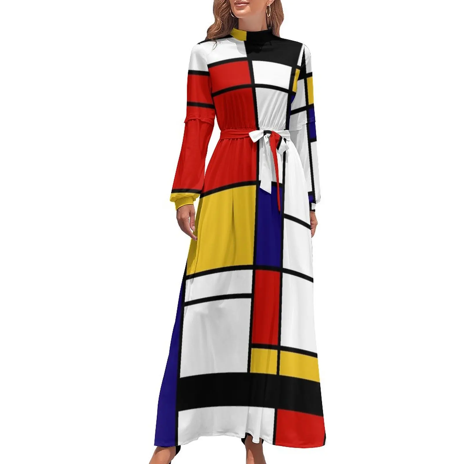 

De Stijl #2 (Mondrian Inspired) Long Dress dresses women summer 2024 dress for women 2024 women's elegant loose dresses