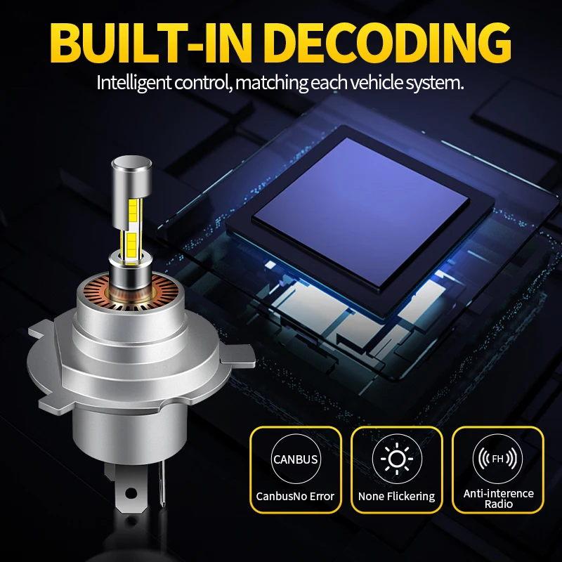 2 قطعة Canbus H4 9003 50 واط LED المصباح 1:1 حجم صغير 360 CSP ل Ducati تشويش إذاعي الكلاسيكية أيقونة 2015-2017 المصابيح الأمامية للدراجات النارية