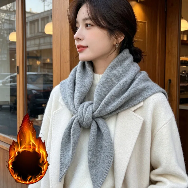 1-10PCS Women Wool Triangle Scarf Stylish Chic Modern Trendy Soft Warm Lightweight Solid Color Fall Winter Wrap Neck Wear Party