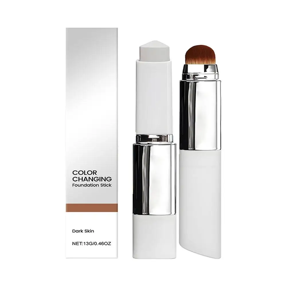 2-in-1 Kleurveranderende Foundation Stick Vloeibaar Lichtgewicht Hydraterende Verhelderende Foundation Kleurveranderende voor alle huidtypes