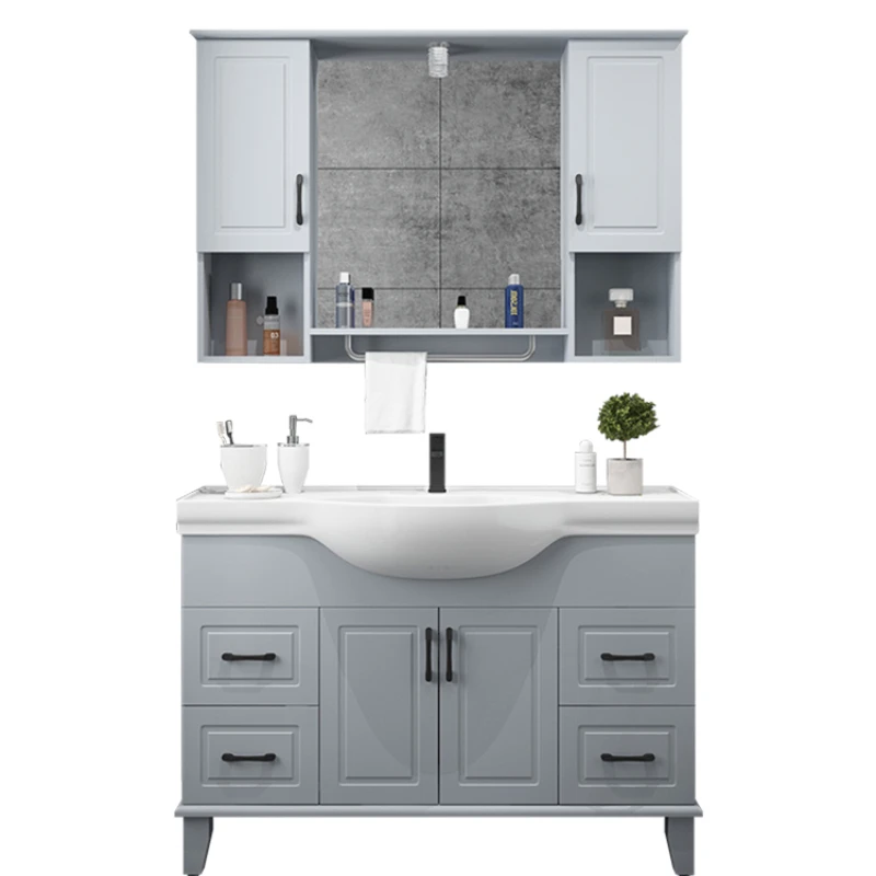 

Xk Bathroom Cabinet Combination Small Apartment Washbasin Combination Floor Integrated Ceramic Basin