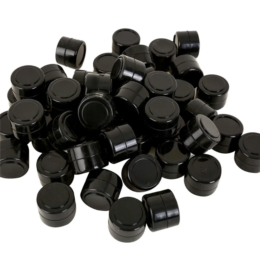 

2ml 3ml Pure Black Round Silicone Oil Storage Box Heat Resistant Sealed Container Kitchen Tools