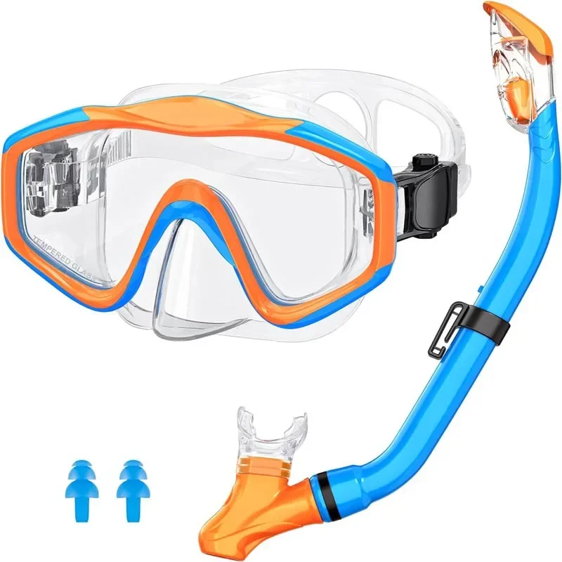 

Popular children's snorkeling Sanbao set, full dry breathing tube, anti-fog diving goggles for boys and girls