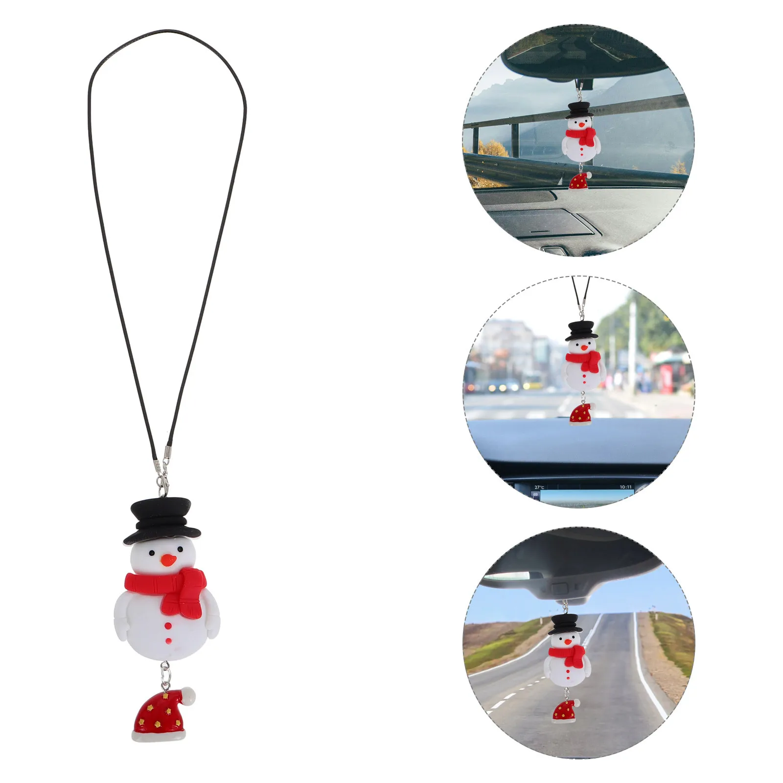 

Christmas Snowman Car Hanging Ornament with for Rearview Mirror Auto Interior Decoration Cute Winter Holiday