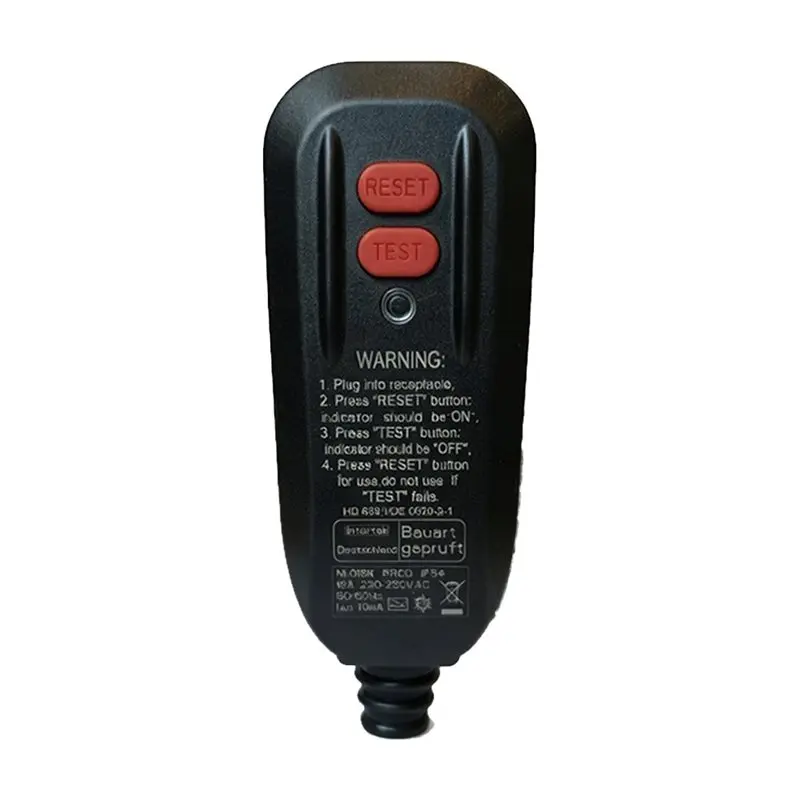 ABJF-EU RCD Replacementl Plug Manual Reset 16 Amp Grounded 3 Wires,Integrated A-Type Leakage Protection EU Plug