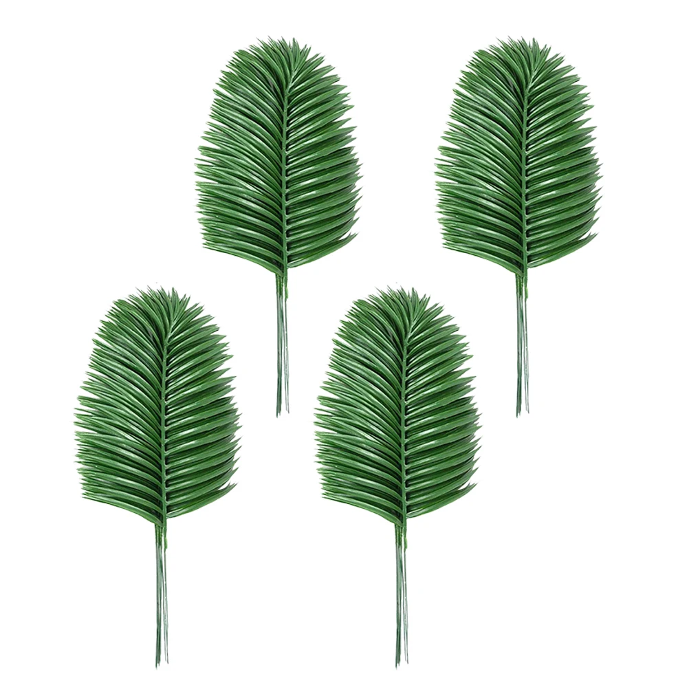 

12 Pcs Artificial Palm Leaves Faux Tropical Plants Green Branches Wedding Decor Home Bar RestaurantPlant