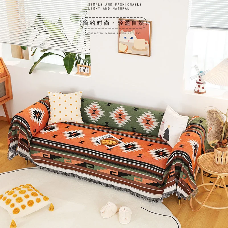 Bohemian Plaid Blanket for Sofa bed Decorative Blanket Outdoor Camping Blanket Boho Sofa cover throw Blanket Picnic With Tassel