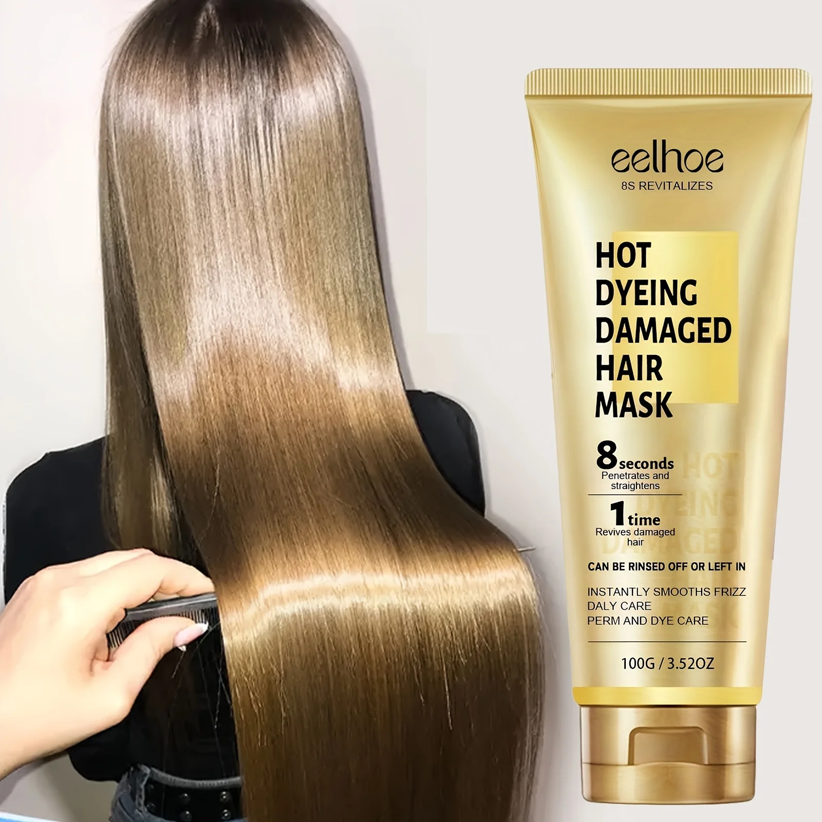 

100G 8-Second Keratin Professional Hair Cream Containing Coconut Oil And Glycerin Moisturizing Hair Facial Mask for All Types