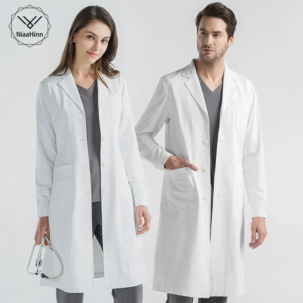 

Pet Grooming Lab Coat High Quality White Slim Beauty Salon Work Uniforms Spa Uniforms Health Service Scrubs Coats Men and Women