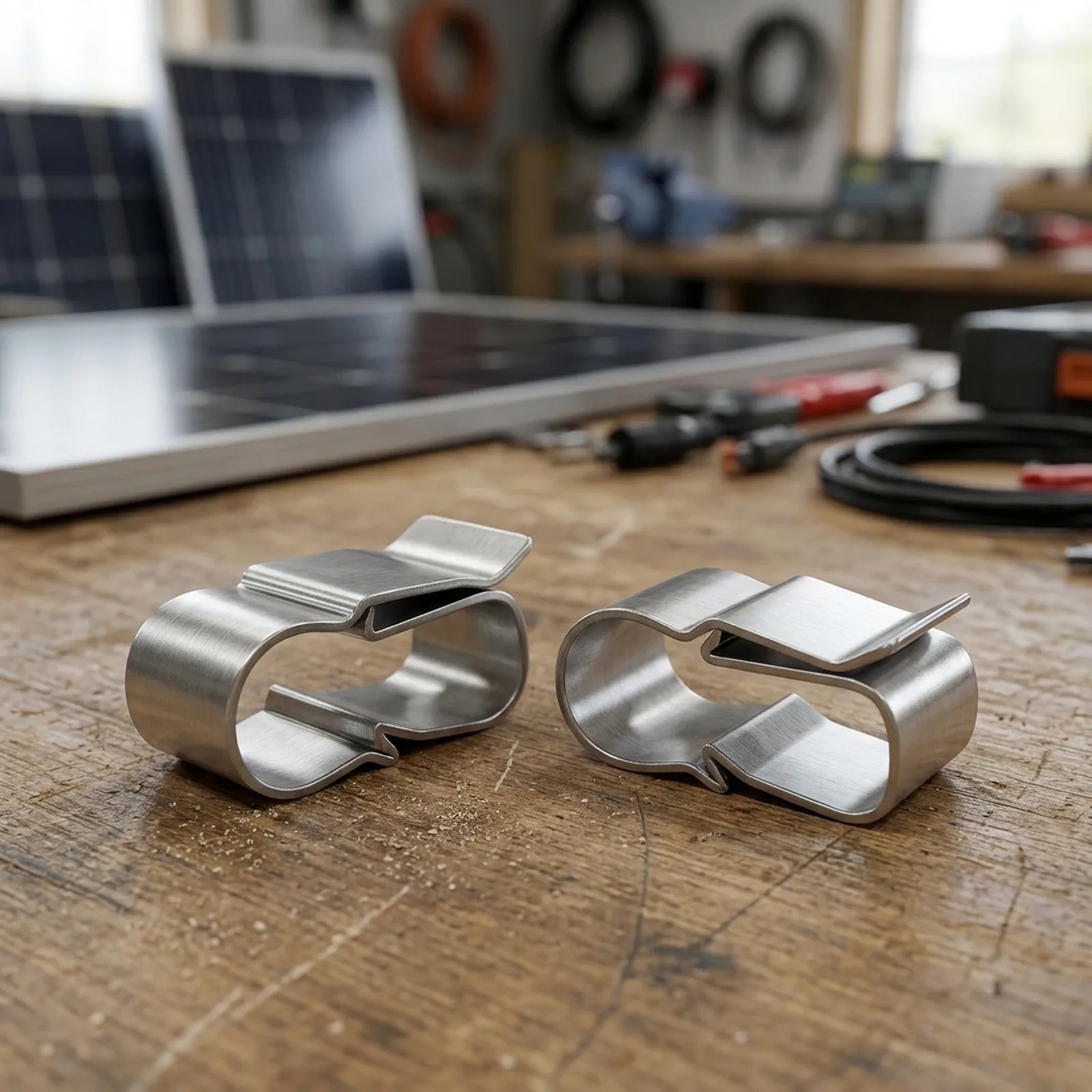 10 or 30 Solar Panel Cable Retainers Made from Quenched Stainless Steel and Spring Steel for Long Term Performance