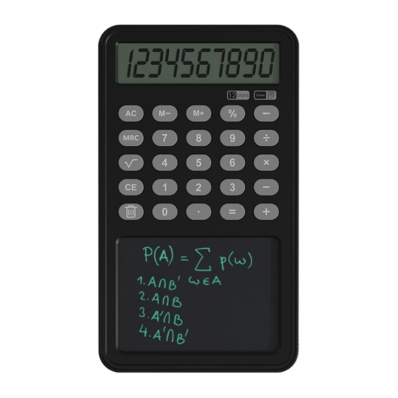 Calculadora de mesa com display LCD de 12 dígitos, calculadora de mesa portátil silenciosa, calculadora básica para negócios de escritório e casa