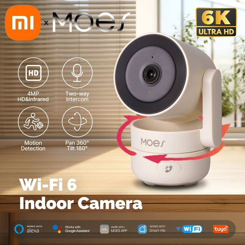 

Xiaomi 6KHD Security WiFi Camera Intelligent Infrared Night Vision Sports Rotatable Camera Auto Tracking With 2-way Audio Webcam