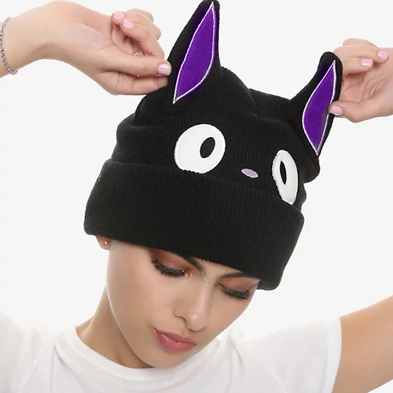 Cartoon Cute Anime CAT Hat  Delivery Service Cat Black Cat Beanie Winter Warm Wool Blends Warm Knitted Cap  Cosplay  Hat