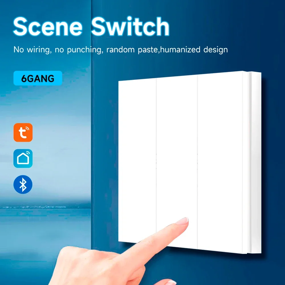 Tuya ZigBee Smart Scene Switch 6-Tasten-Schalter Home Assistant Tuya Smart Home 6-Tasten-Schalter kompatibel mit Alexa Google Home