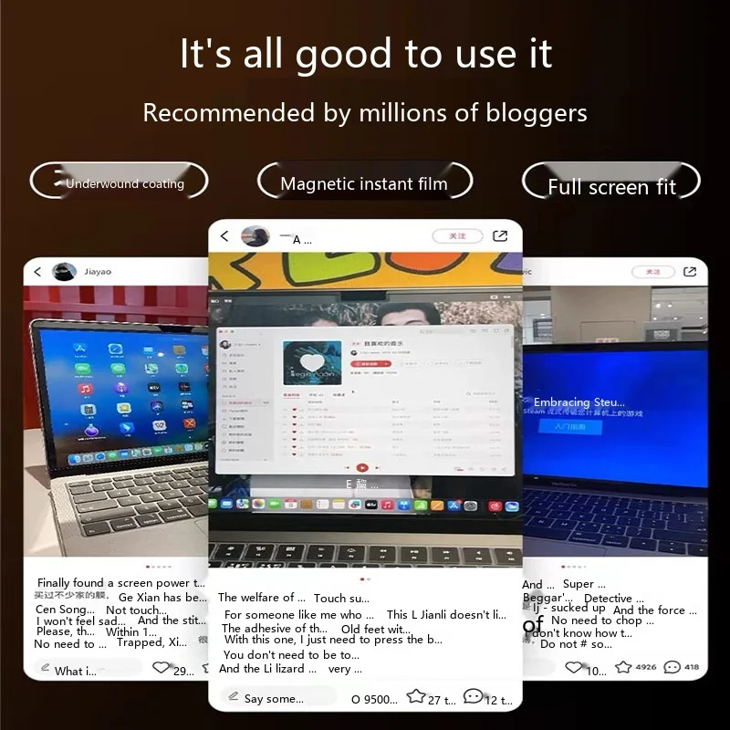Magnetischer Anti-Blaulicht-Bildschirmschutz für MacBook 13-17 Zoll Wiederverwendbare Augenschutzfolie – Detail 2
