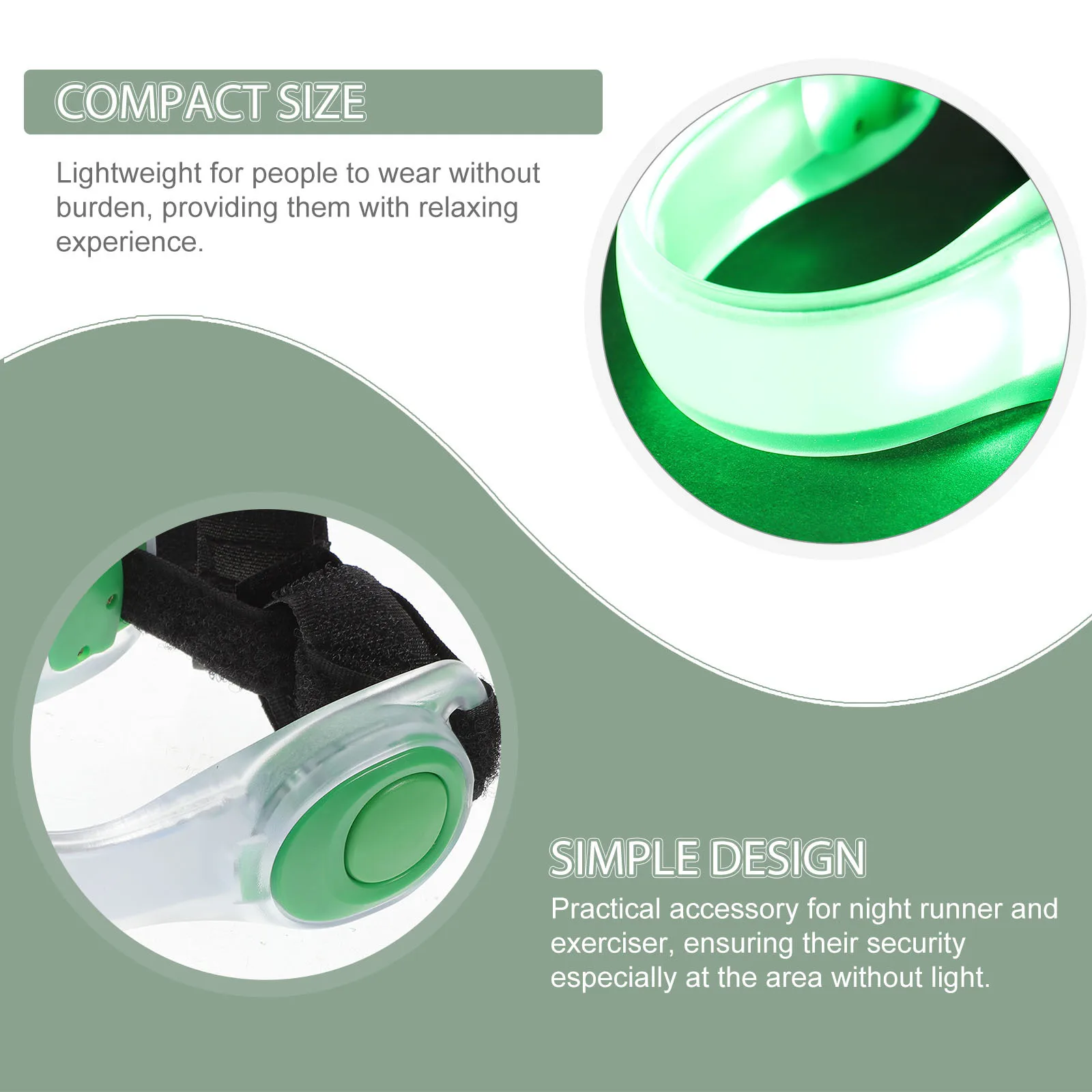 

2Pcs LED Safety Armbands High Visibility Sports Running Jogging Cycling Wrist Bands Durable Light Up Glow Bands