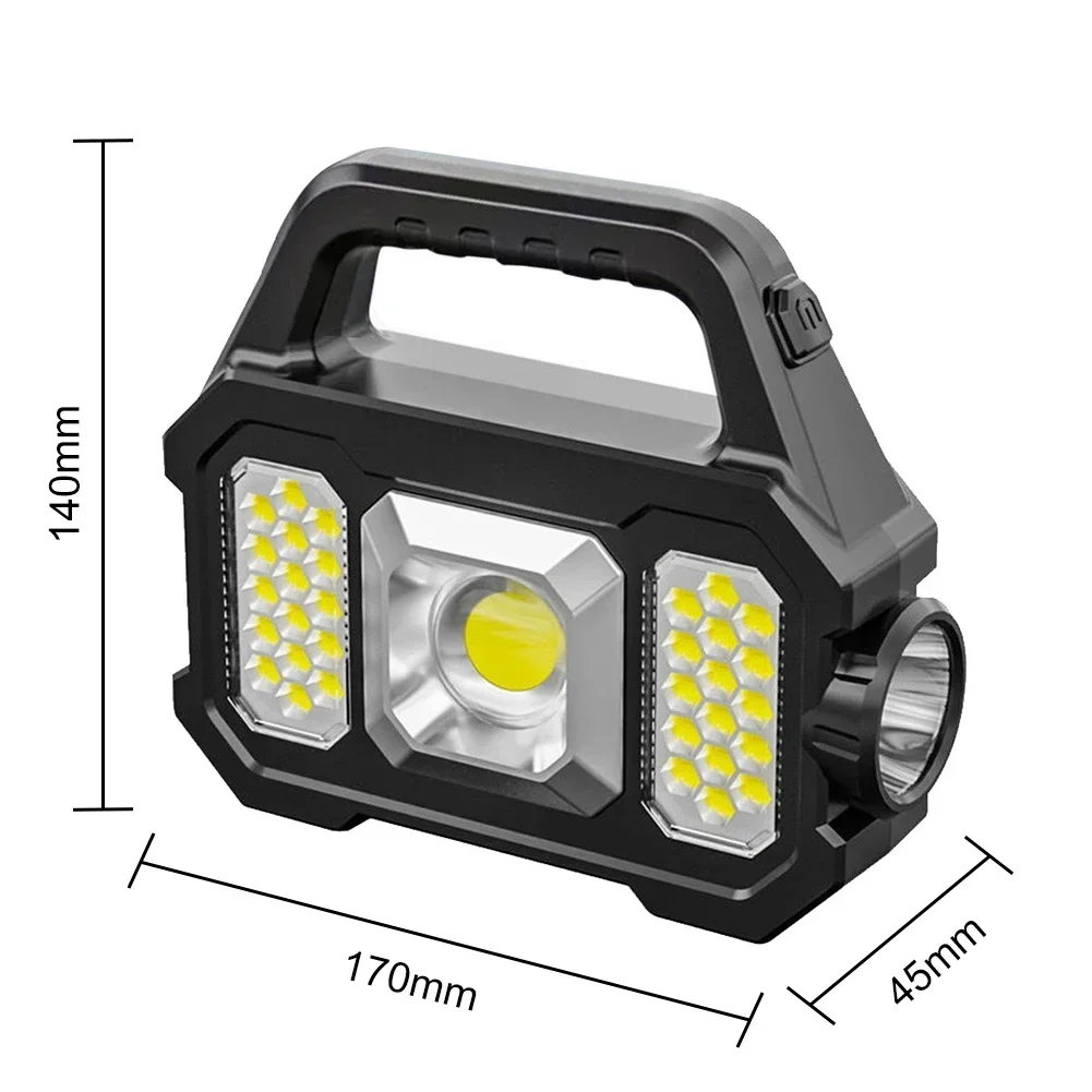 Solar Rechargeable Flashlight Zoomable Waterproof   Torch Brightly Light Portable Powerful Lantern  Camping