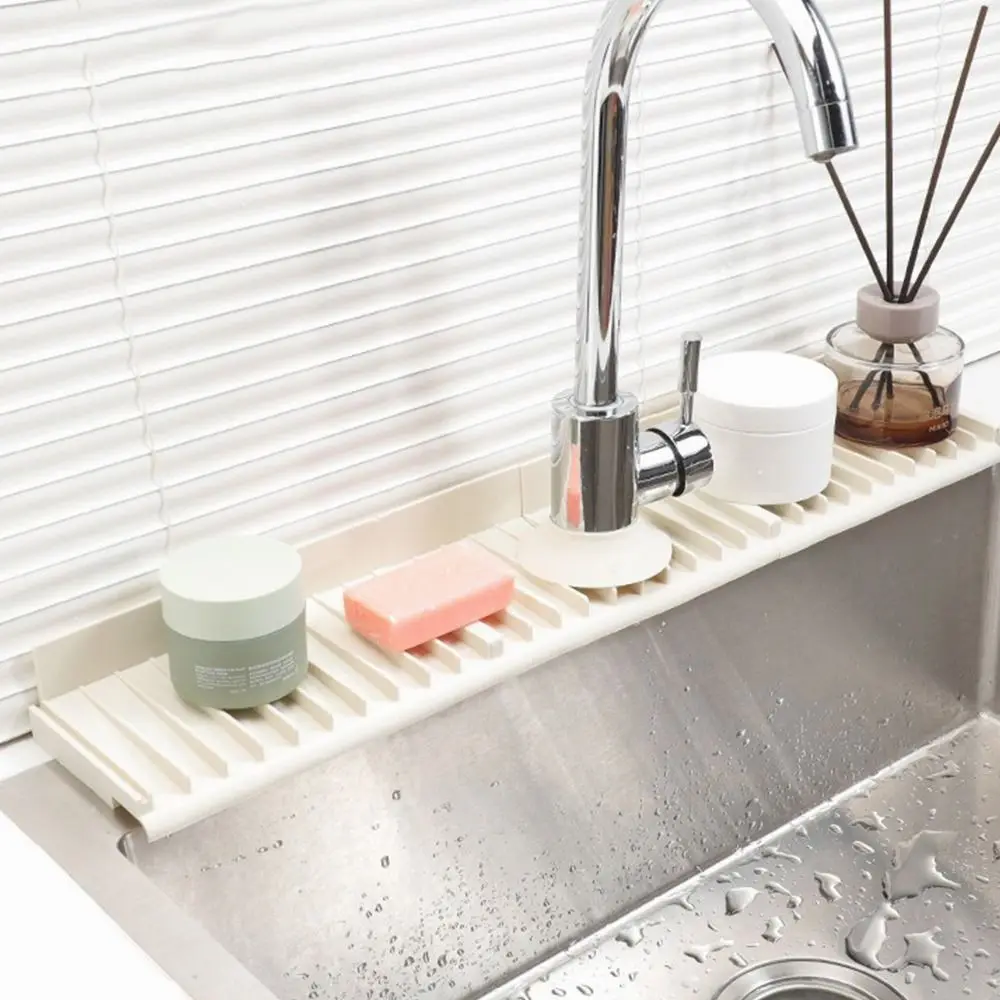 

Silicone Sink Splash Guard Mat Slope Design Spliceable Kitchen Sink Holder Non-slip Quick Drain Drainage Drying Pad