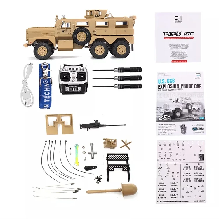 HengGuan 1/12 6x6 Explosion Truck U.S Military Cougar 2.4G 16CH