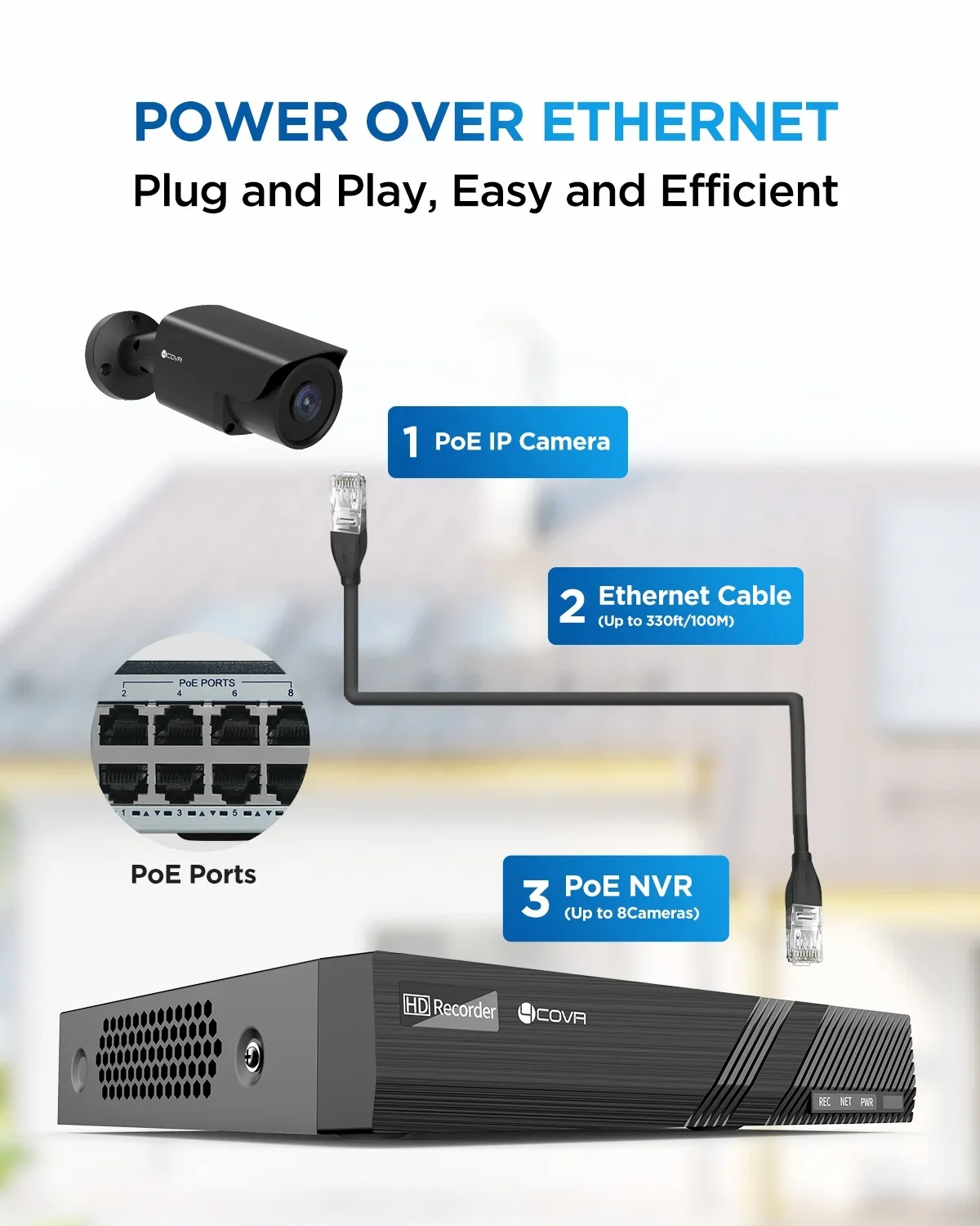 Cámara IP tipo bala negra comercial de 8MP, sistema de seguridad PoE 4K, detección de vehículos humanos AI, NVR de 8 canales, HDD de 2TB, 6 uds., vigilancia IP67
