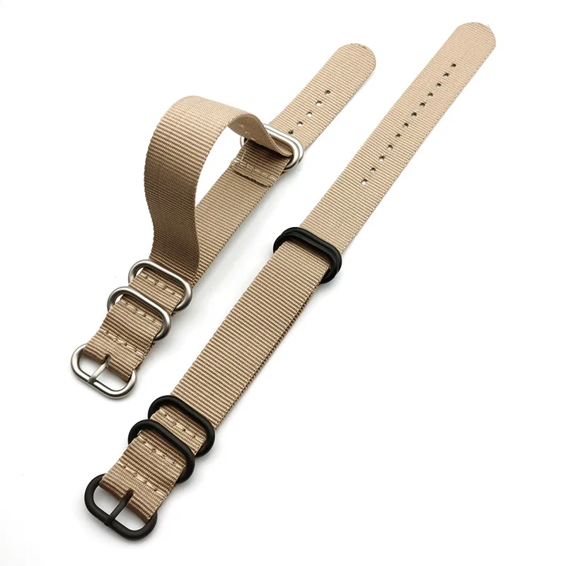 Uhrenarmband für Smartwatch, Uhr, Blau, Khaki, Grün, Schwarz, Armband, Ringschnalle, Nato-Nylon-Canvas-Band, 18/20/22 mm, 24 mm, Zubehör