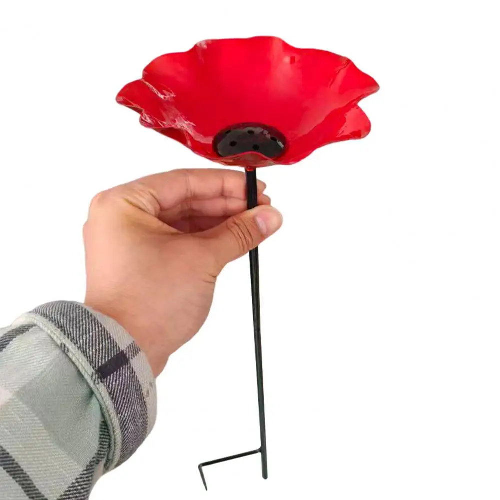Garden Metal Flower Stake Decorative Bird Bath Ground Insert Bee Watering Station for Backyard Pollinators Butterfly Wild Birds view 5