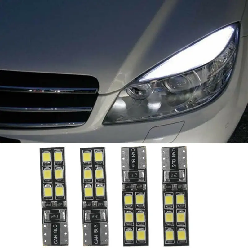 4pcs T10-12SMD-2835 LED Lights Error Free Eyebrow Eyelid Light Bulb For LED W204 C300 C350 For-Mercedes-Benz Car Accessories